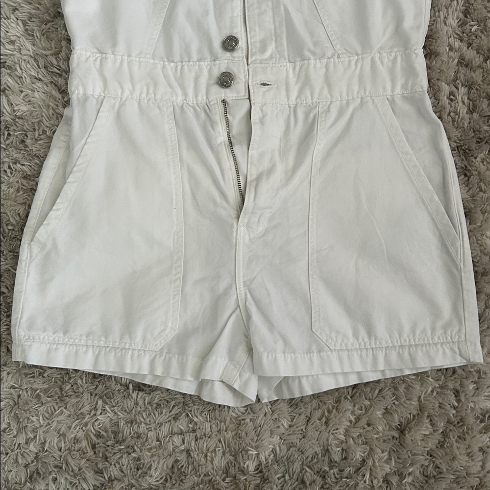 Zara White Button-Up Romper - Picture 4 of 7